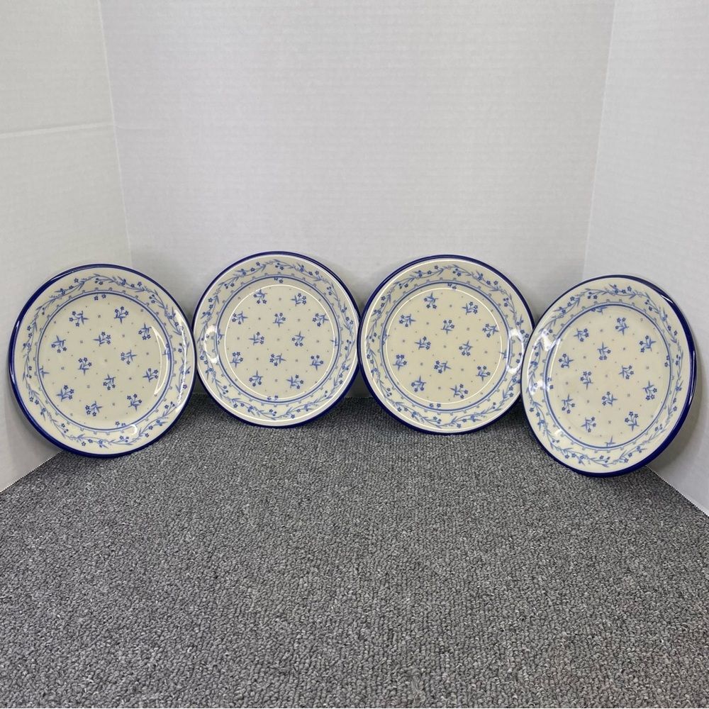 Vtg Sango Provence 260 Bouquet Blue Japanese Salad Plates Set of 4 French Countr